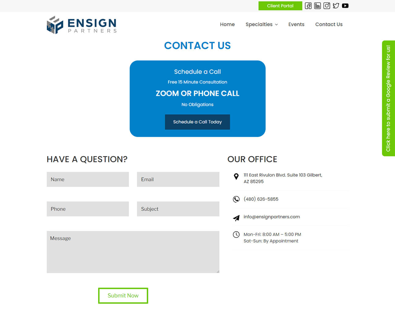 contact page