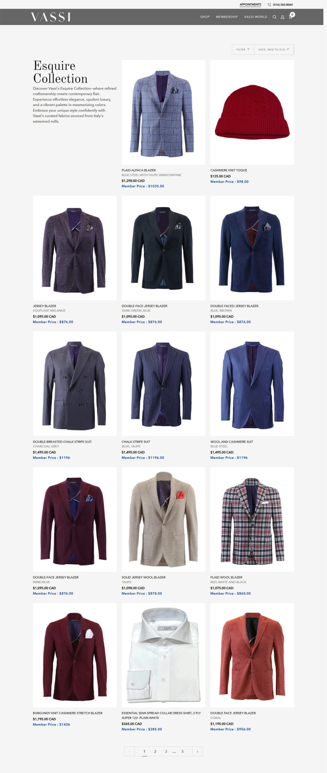 products listing